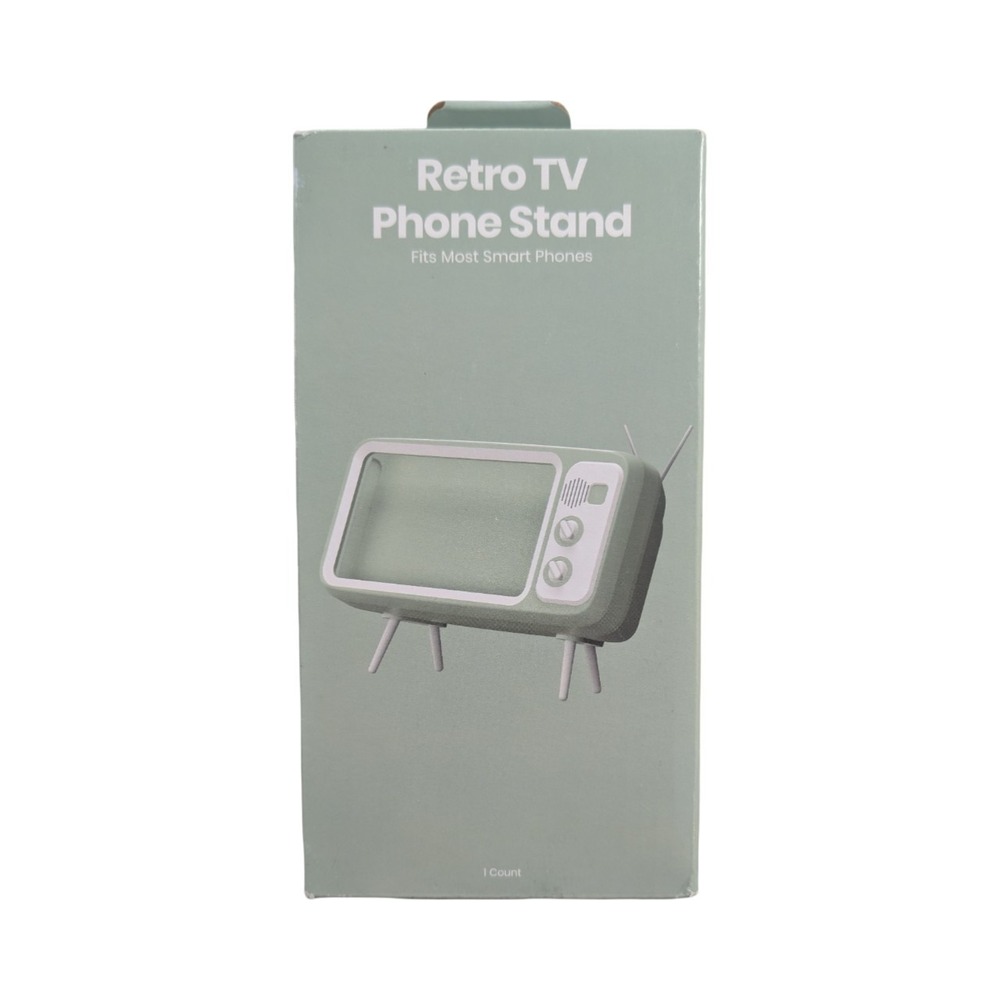 Oo8-N Retro TV Phone Stand - Light Green: Desk Holder for Mobile‎ Devices